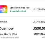 Adobe Creative Cloud “4-Month Free” Trick